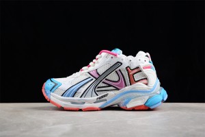 Balenciaga Runner Sneaker in white and multicolor nylon and suede-like fabric BGRN-018