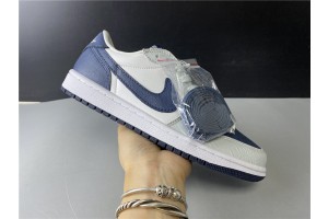 Air Jordan 1 Low Grey Silver White Navy Blue