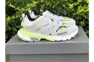 Balenciaga Track Sneakers In White And Neon Yellow 
