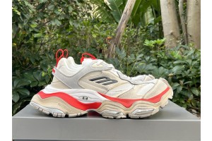 Balenciaga Cargo Trainers in grey, red and cream white microfiber and mesh 