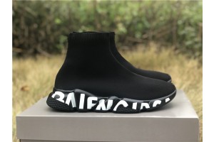 Balenciaga Graffiti Speed Sneaker Black  