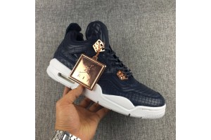 Air Jordan 4 Retro Premium Obsidian Blue Leather Men’s