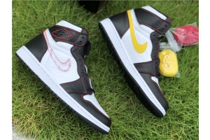 Air Jordan 1 Retro High Defiant White Black Gym Red 