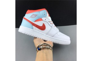 Air Jordan 1 Mid White Topaz Mist (GS)