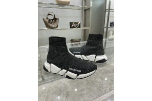  Balenciaga Speed Glitter Trainer in Black 25988534