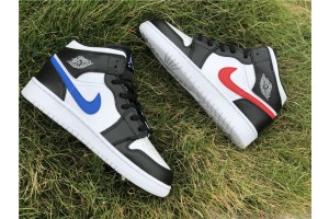 Air Jordan 1 Mid Multi-Color Swoosh (GS)