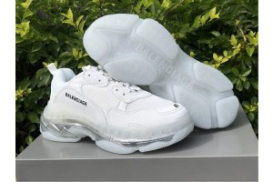 Balenciaga Triple S Clear Sole  White Silver  