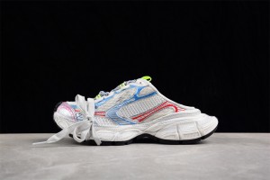Balenciaga’s 3XL Mules Sneaker in white, red and blue mesh and polyurethane BG3ML-002
