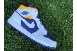 Air Jordan 1 Mid Royal Blue Laser Orange