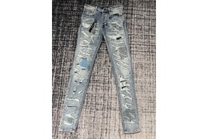 Amiri Bandana Thrasher Jeans - Light Blue