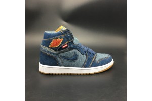 Levis x Air Jordan 1 Retro Blue Denim Jeans