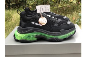 Balenciaga Triple S Clear Sole Sneakers Black Green  