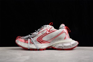 Balenciaga's 3XL Sneaker in white and red mesh and polyurethane