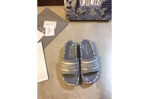 Dior Dway Wedge Slide Sandal Grey  - DDSSD-003