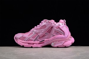 Balenciaga Runner Sneaker In Pink Mesh and Nylon