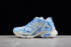 Balenciaga Runner Sneaker in Light Blue and Off-White Mesh and Nylon