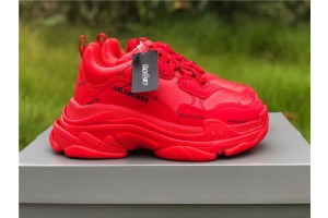 Balenciaga Allover Logo Triple S Bright Red 