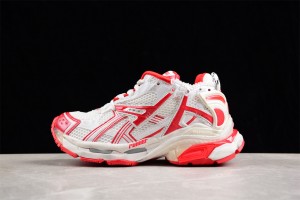 Balenciaga Runner Sneaker in white and red mesh and nylon