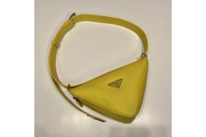 Prada Triangle leather shoulder bag - Yellow PRDBG-0011